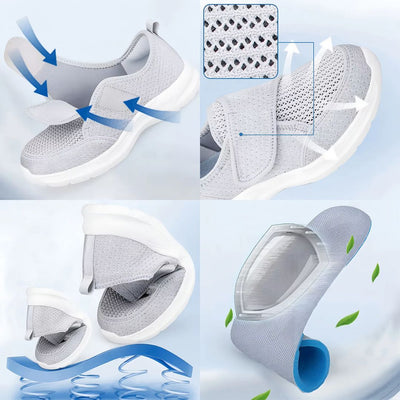 EaseStride | Orthopedic Shoes for Swollen Feet – Adjustable Velcro Straps – Breathable Cushioned Insole – Ideal for Elderly Comfort