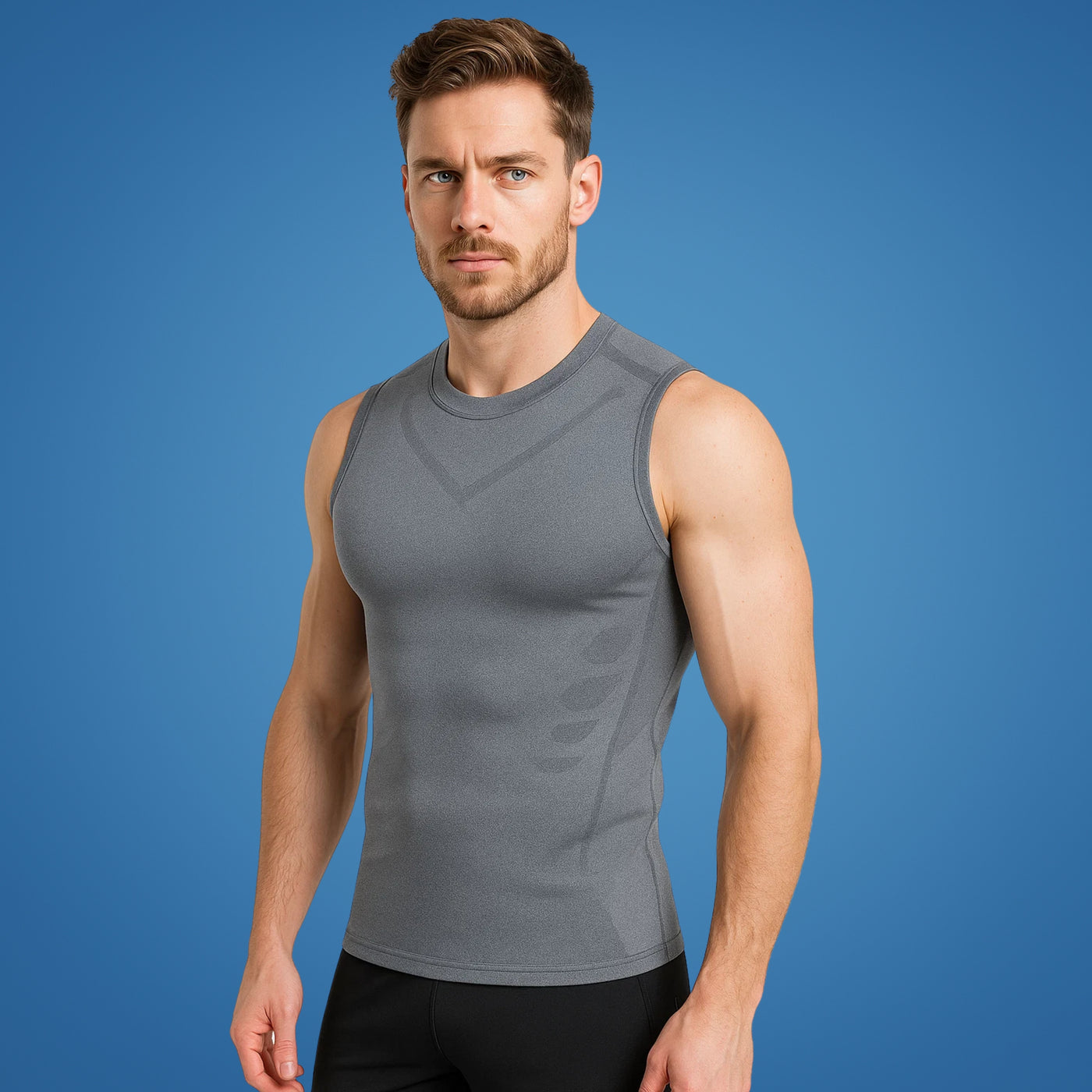 SculptEase | Body Shaping Tank Top – Slimming Compression Shirt – Back Support – Improves Posture – Smooth Look Under Clothes