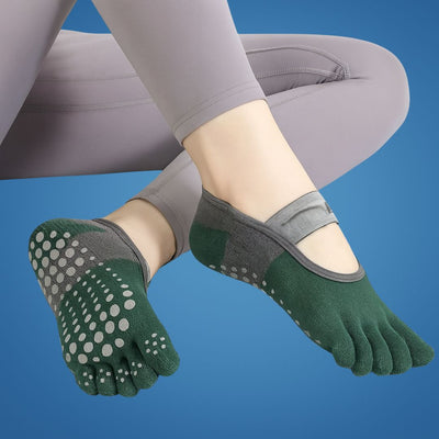 GripAlign | Pilates Five-Toe Grip Socks – Non-Slip Balance & Hygiene – Rubberised Dot Traction – Women’s Studio Confidence & Comfort