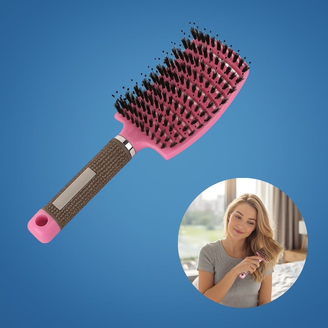 GleamGlide | Detangling Hair Brush – Quick Knot‑Free Detangling – Nylon Bristles with Scalp Massage Tips – For Thick or Curly Hair