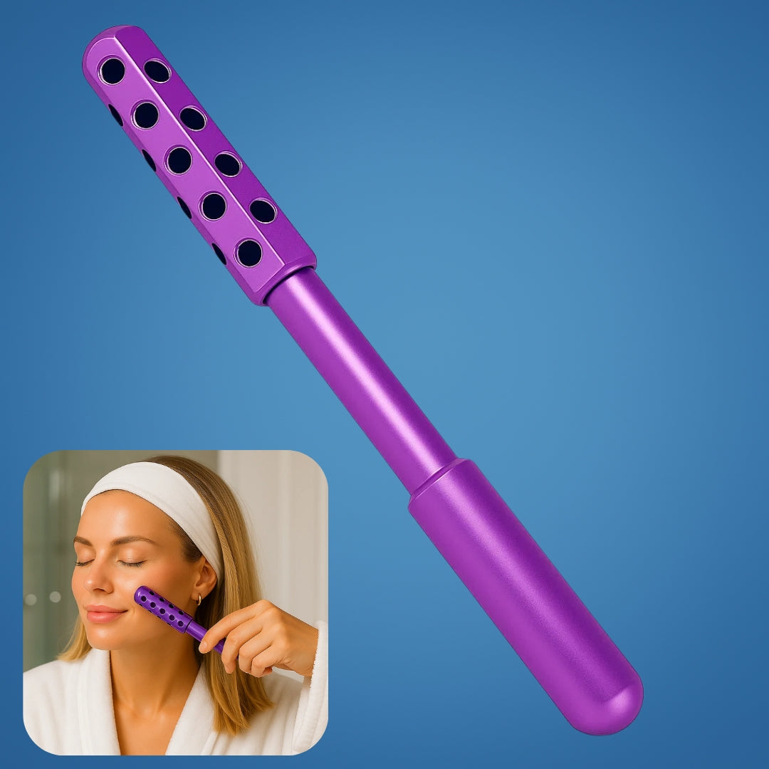 ContourEase | Face Roller Massager – Depuff & Lift Skin – Smooth Metal Cooling Design – Boost Circulation & Glow for Cheeks Neck Face