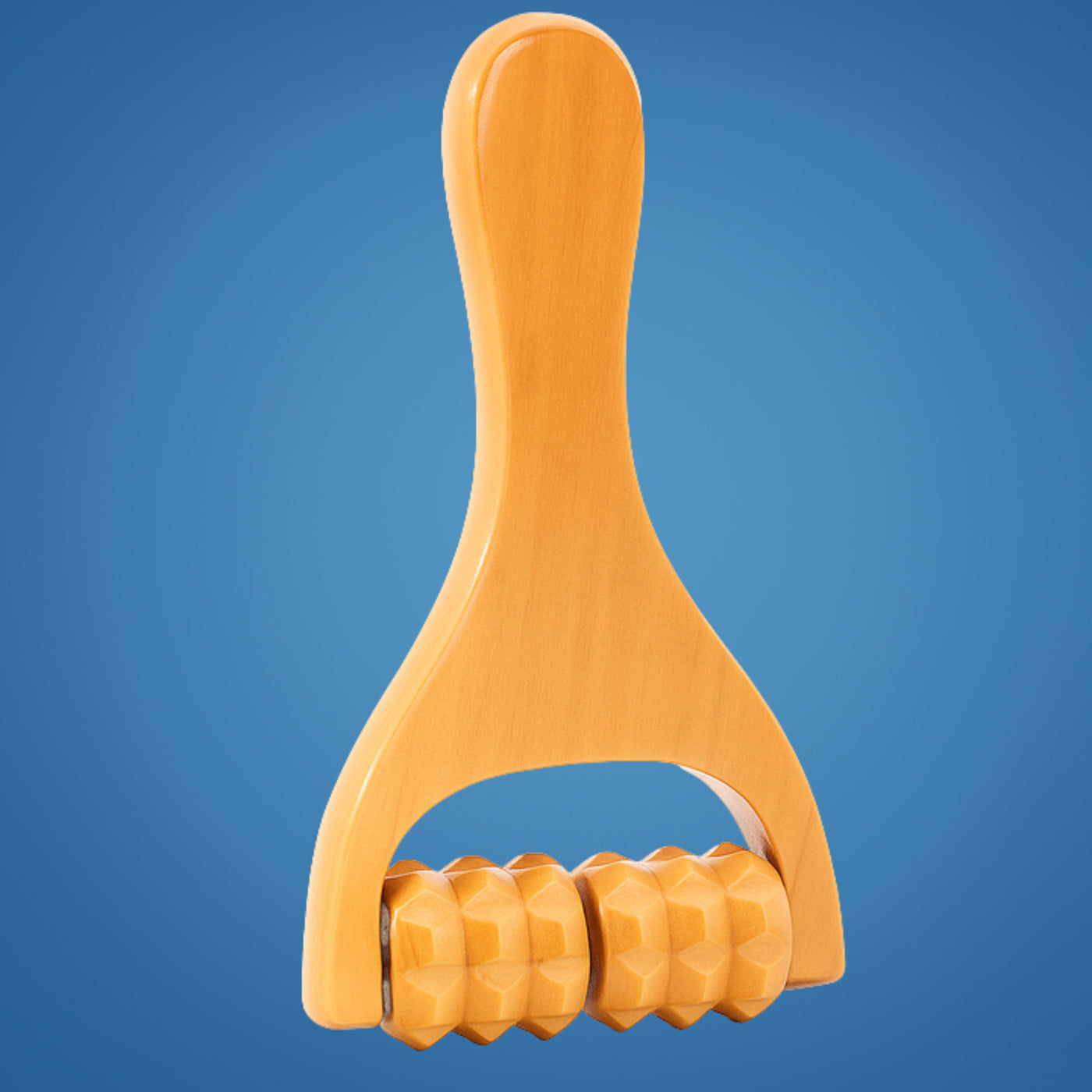 WoodEase | Handheld Massage Roller – Deep Muscle Relief – Natural Wood Finish – Back Legs & Arms