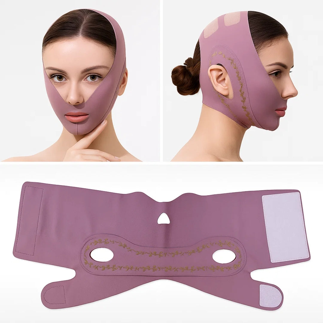VContour | Face Slimming Strap – Jawline Sculpting – Breathable Stretch Fabric – Lifts Sagging Skin – Firms and Defines V-Line Face