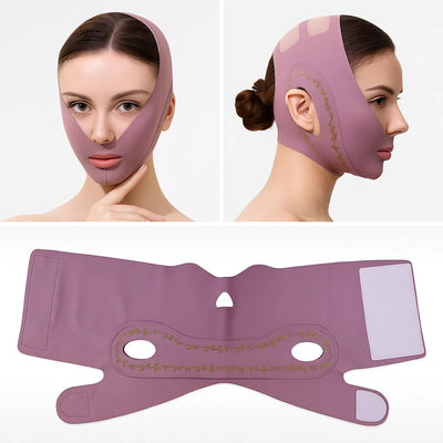 VContour | Face Slimming Strap – Jawline Sculpting – Breathable Stretch Fabric – Lifts Sagging Skin – Firms and Defines V-Line Face