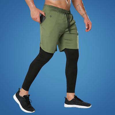 FlexStride | Men's 2-in-1 Running Shorts – Compression Support – Breathable Quick-Dry Fabric – Ideal for Gym & Fitness