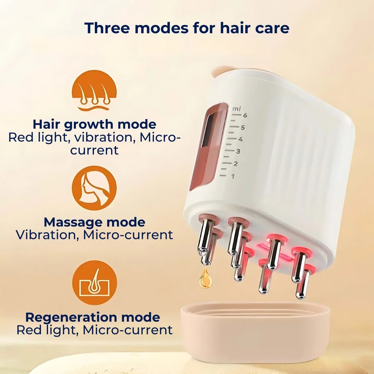 HairVibe Electric Scalp Massager | Improved Blood Circulation – Stress Relief to Promote Hair Growth and Scalp Health