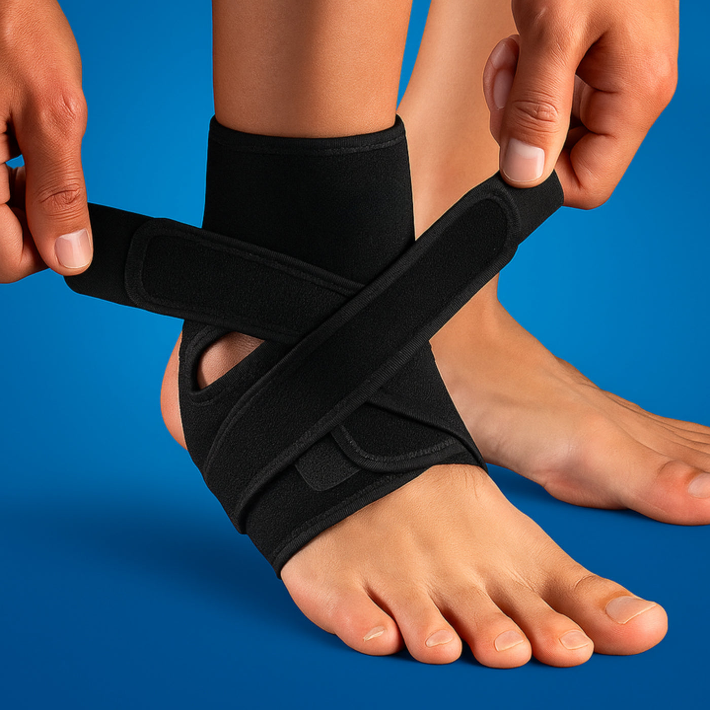 RevoBrace | Ankle Support Sleeve – Stabilising Compression – Breathable Adjustable Straps – Running Gym & Sports Protection