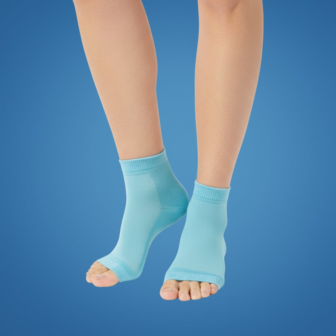 HeelEase | Gel Heel Repair Socks – Moisturising Gel Lining – Cushioned Open-Toe – Softens Cracked Heels Overnight – For Foot Relief Comfort