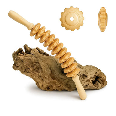 LymBalance | Lymphatic Drainage Roller – De-Puffing Anti-Cellulite Wood Massager – Skin Smoothing Pain Relief – Home Body Sculpting Tool