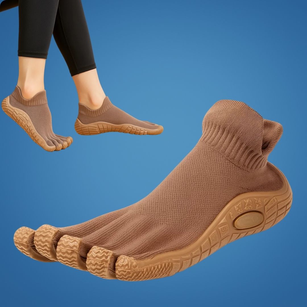 BareStride | Barefoot Toe‑Separated Sock Shoes – Zero‑Drop Flexible Sole – Breathable Knit Upper – Natural Balance for Yoga & Daily Wear