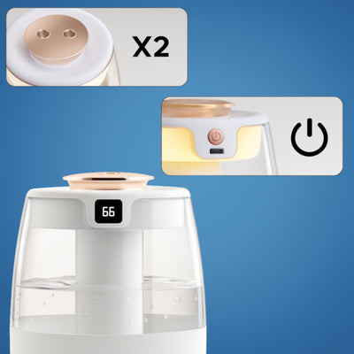 MistEase | Humidifier & Aroma Diffuser – Quiet Night-Light Mode – 1300 ml Tank – Dry Air Relief for Bedroom & Nursery