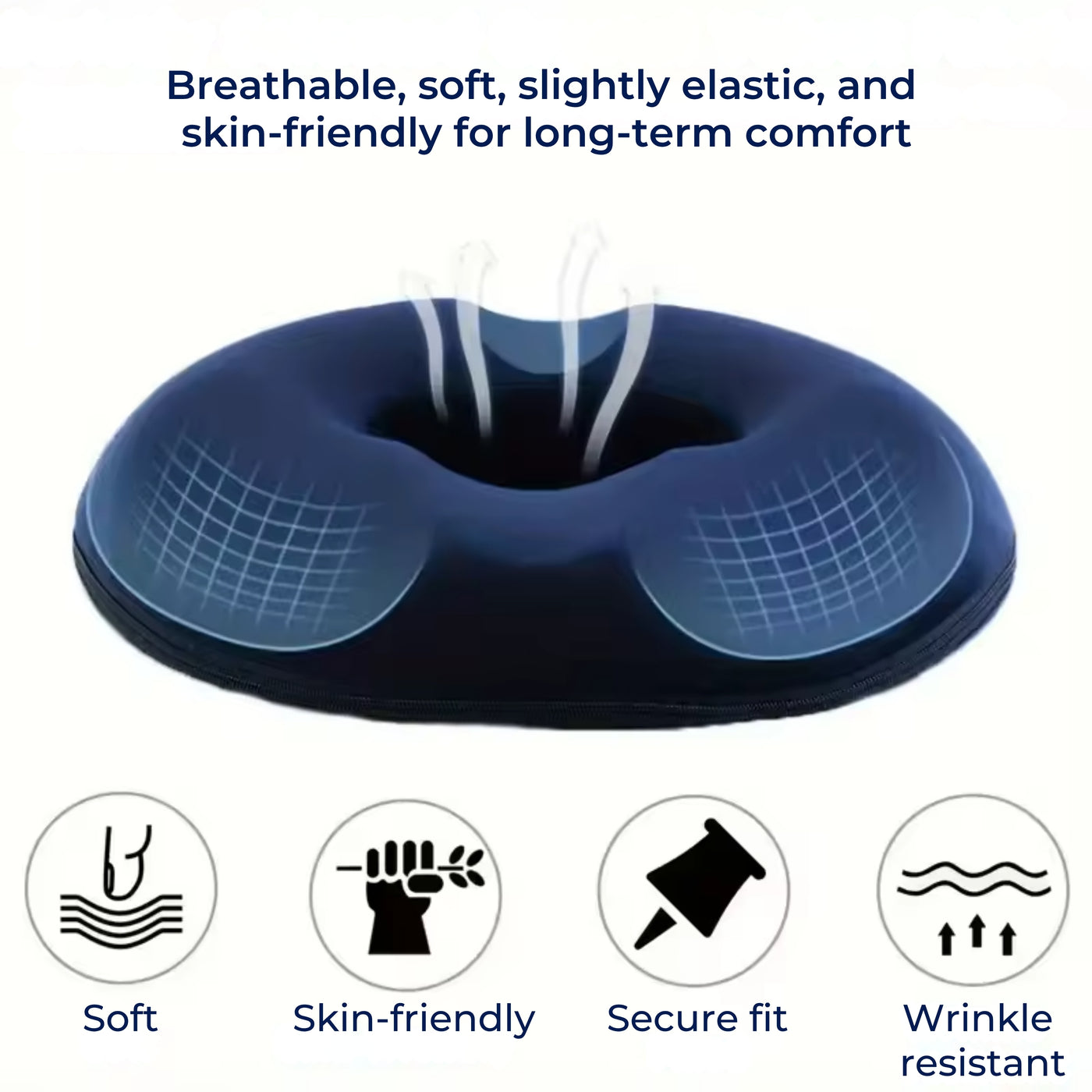 SitRelief | Donut Seat Cushion – Tailbone & Haemorrhoid Relief – Memory Foam – Washable Cover – Office, Travel, Postpartum Use