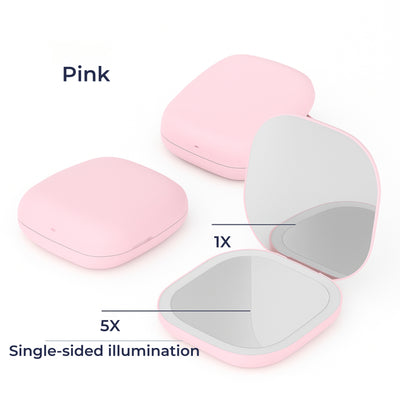 GlowFold | Light Up Makeup Mirror – Adjustable LED Brightness – Compact Folding Double-Sided – Travel & Home Use