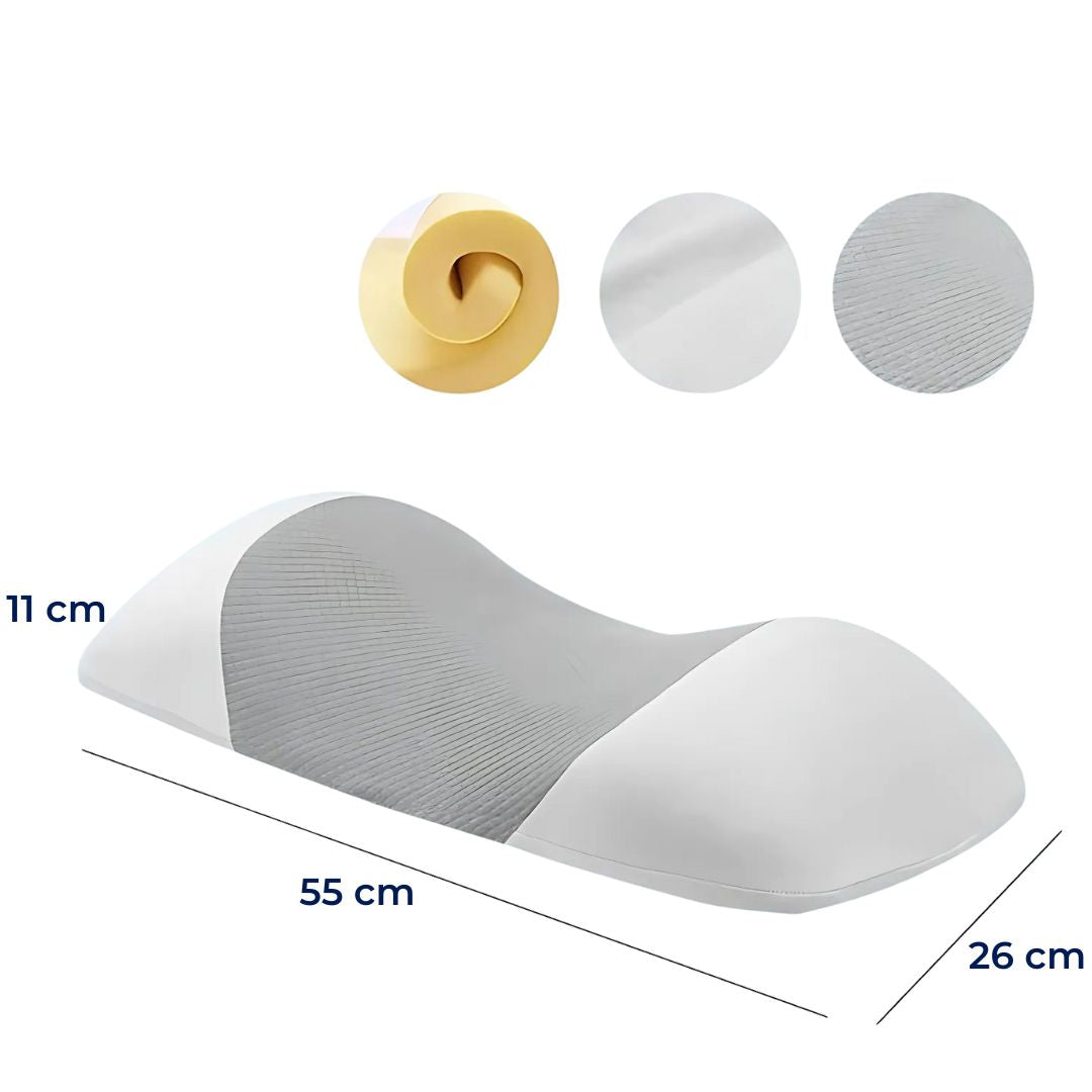 SpineEase | Lumbar Support Memory Foam Pillow – Back Pain Relief – Breathable Cover – Ergonomic Sleep Aid