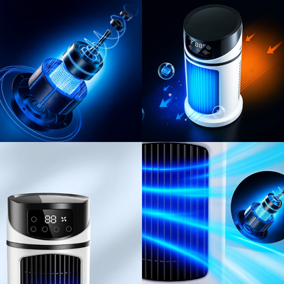 Aeromist | Portable Air Cooler Humidifier – Rapid Cooling – USB 5V – 300ML Water Tank – Quiet Operation for Desk and Home Use