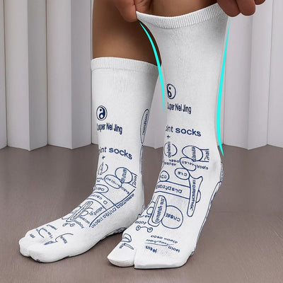 ReflexEase | Reflexology Socks – Printed Map & Tool – Breathable Split‑Toe Fabric – Home Stress Relief & Foot Fatigue Recovery