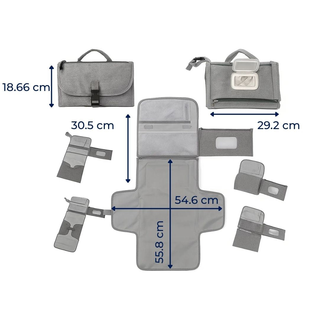 NappyEase | Portable Changing Mat – Waterproof – Foldable with Pockets – Easy Clean Comfort – Stress-Free Travel for Parents & Babies