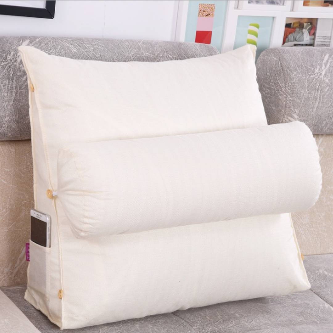 LoungeEase | Backrest Pillow for Reading and TV - Lumbar Support Adjustable Bed Pillow - Comfort Posture - Versatile Use Pillow