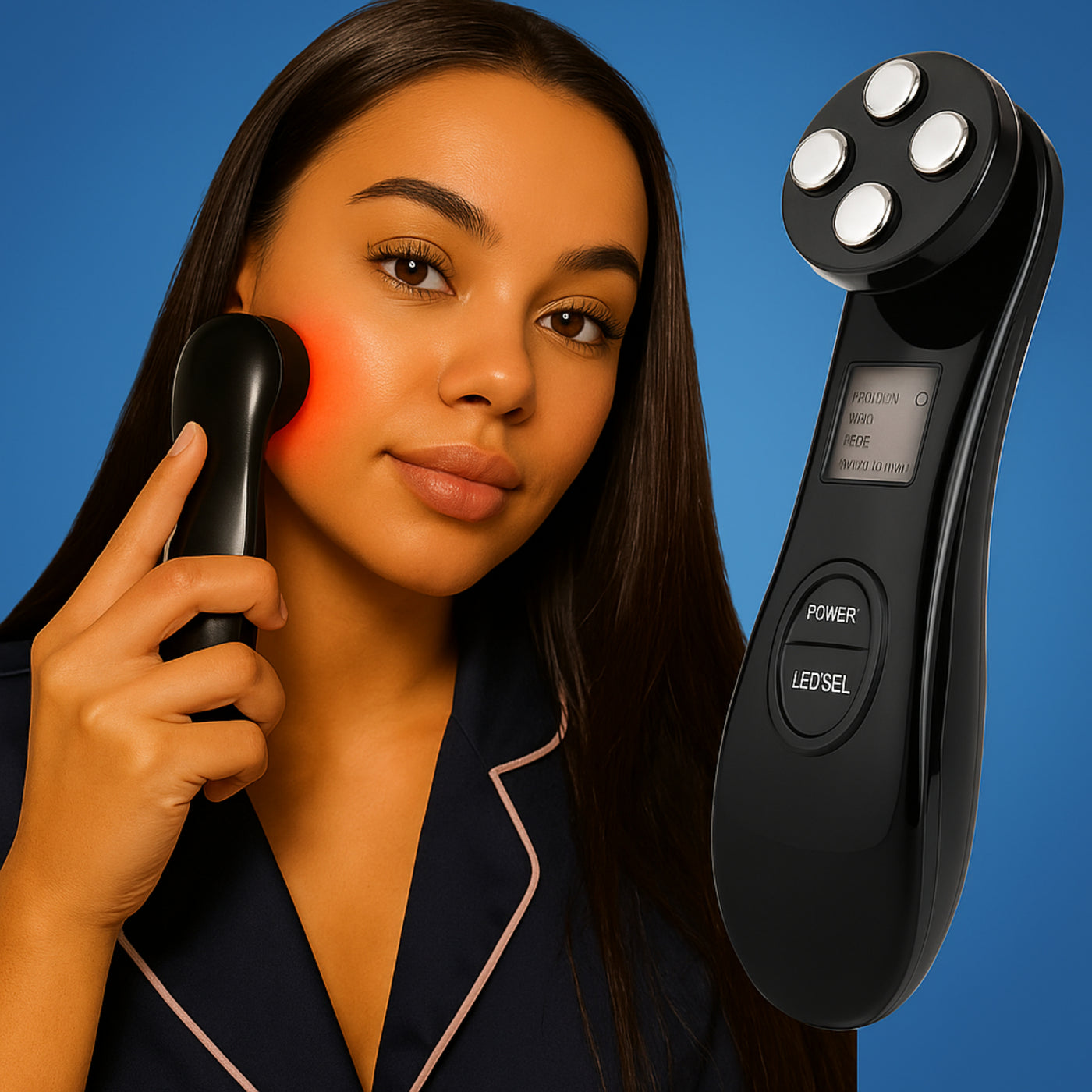 GlowBeam | LED Facial Wand – Anti-Ageing Light Therapy – Lightweight Design – Home Skincare for All Skin Types