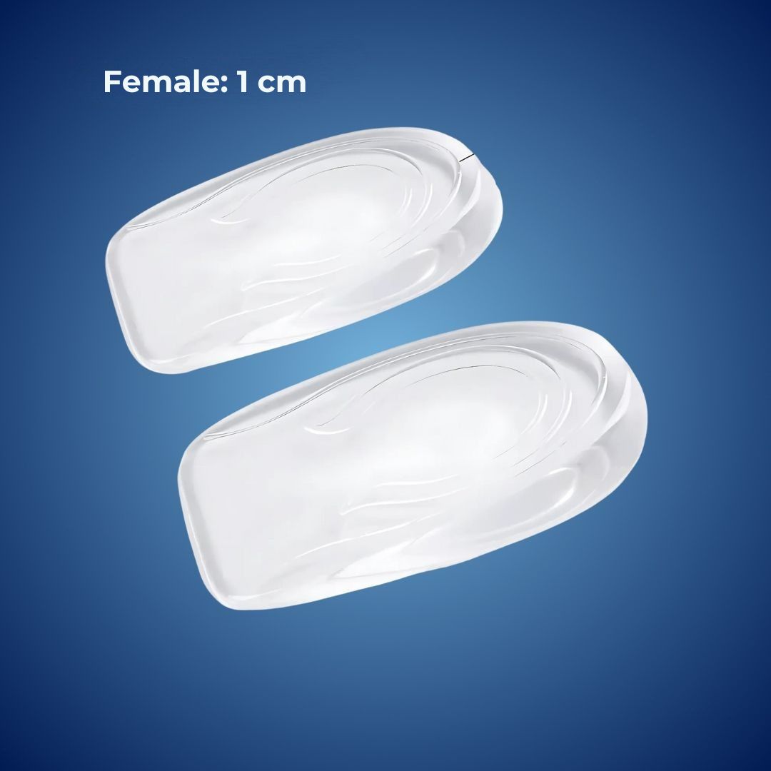 LiftComfort Silicone Gel Heel Lifting Inserts | Height Increase - Pain Relief for Plantar Fasciitis - Shock Absorption - Better Posture