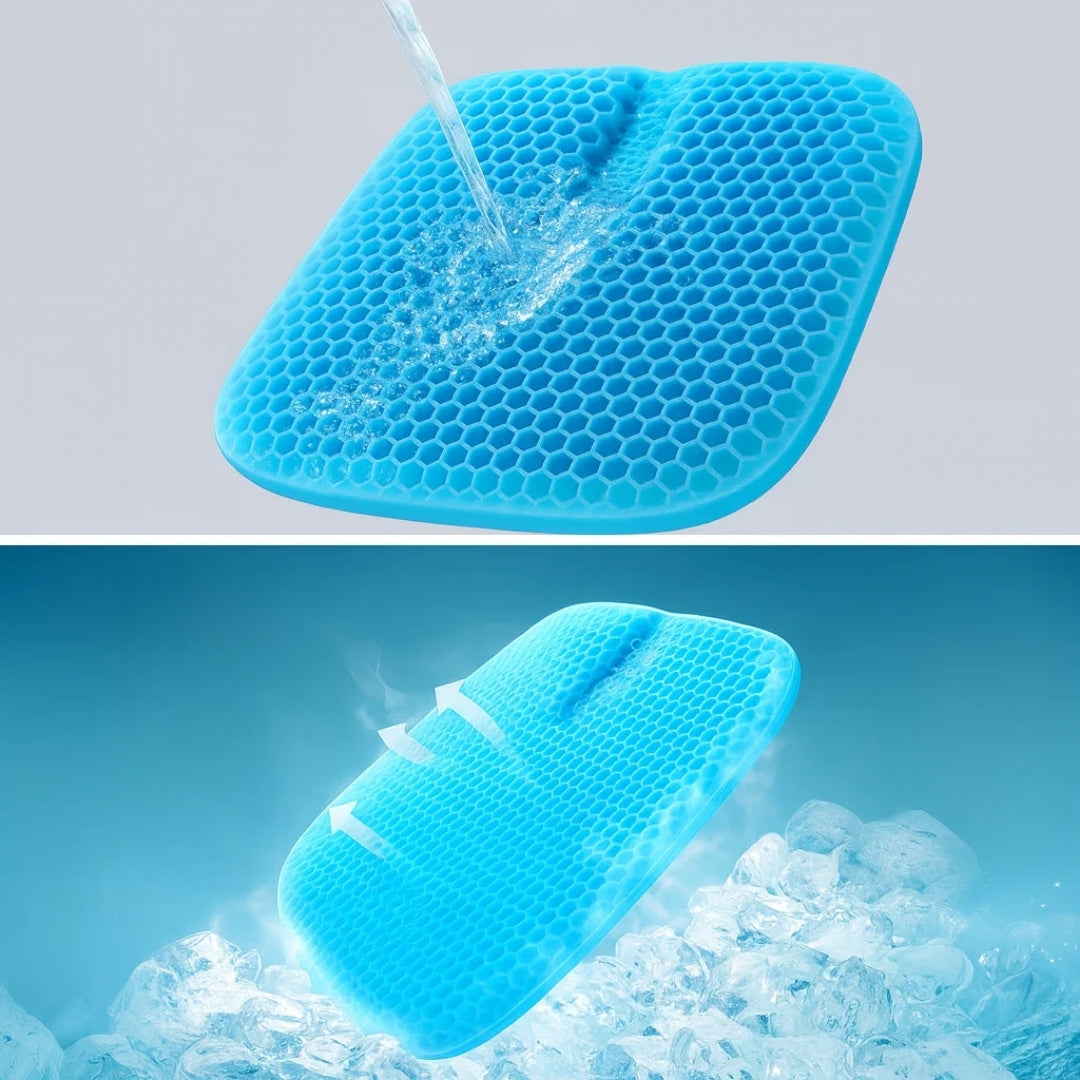 SitEase | Gel Seat Cushion – Pressure Relief & Cooling Honeycomb Gel – Posture Support – Office Car Chair Comfort for Long Sitting