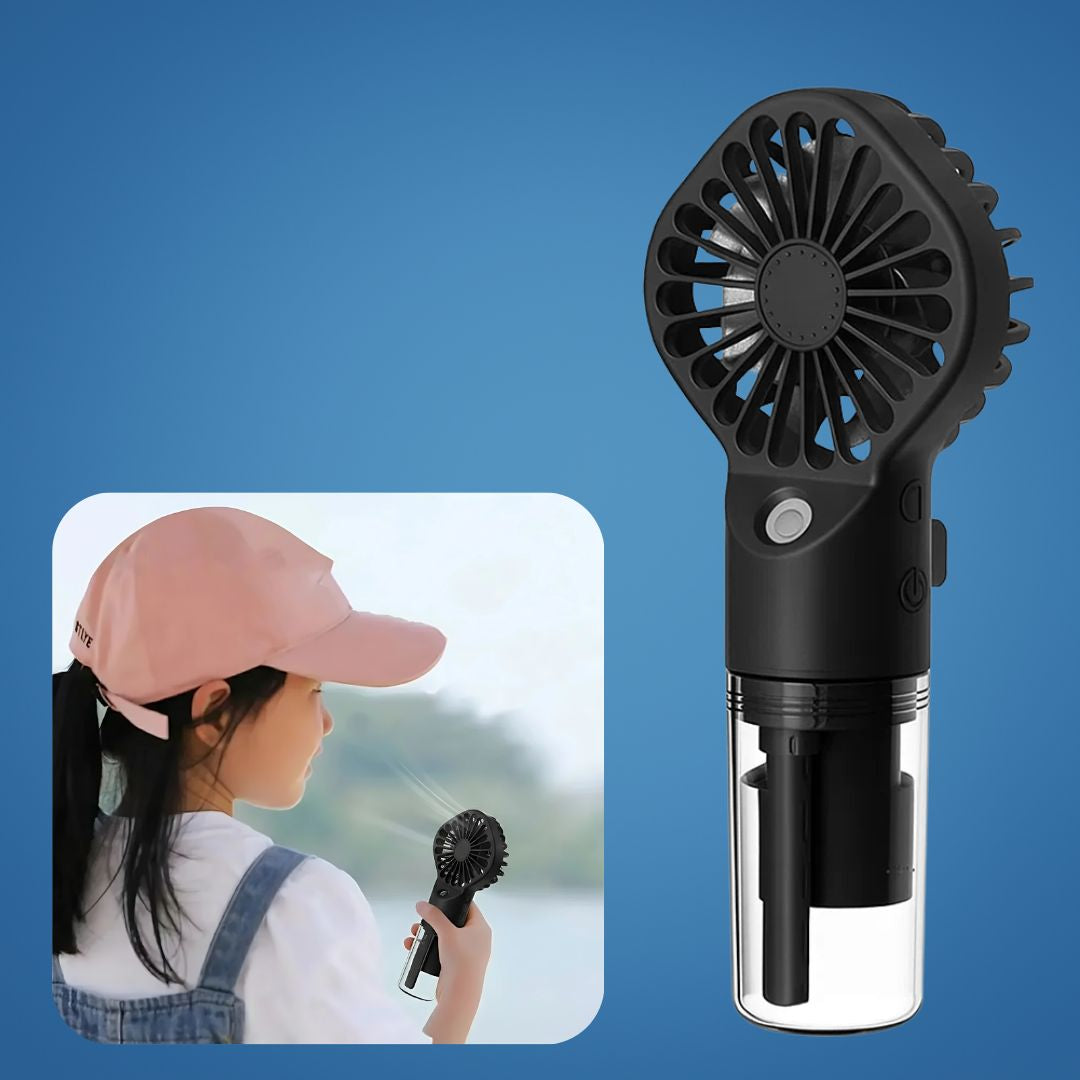 CoolMist | Misting Handheld Fan – Portable Cooling Mist Spray – Transparent Tank – USB Rechargeable – Beat Heat & Stay Cool Outdoors
