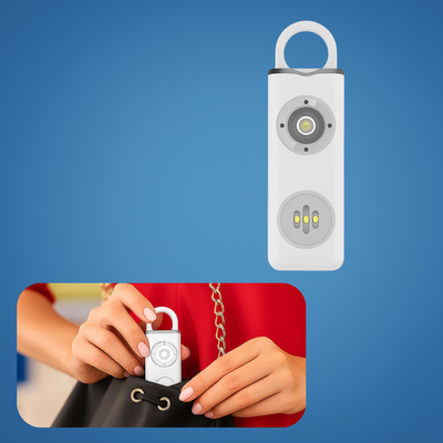 NightGuard | Personal Alarm Keychain – Ultra-Loud 130 dB Siren – Compact LED Torch Safety Device – For Night-Walkers Students & Commuters