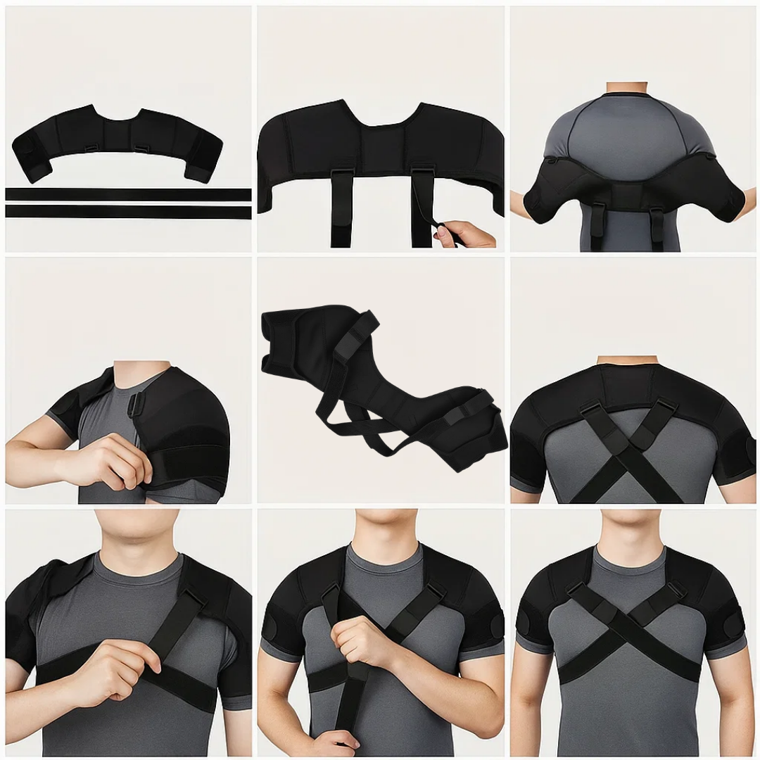 AlignR | Shoulder Support Brace – Cross-Compression Stability – Breathable Mesh Comfort – Relieves Shoulder Pain & Improves Posture