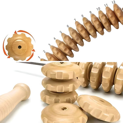 LymBalance | Lymphatic Drainage Roller – De-Puffing Anti-Cellulite Wood Massager – Skin Smoothing Pain Relief – Home Body Sculpting Tool