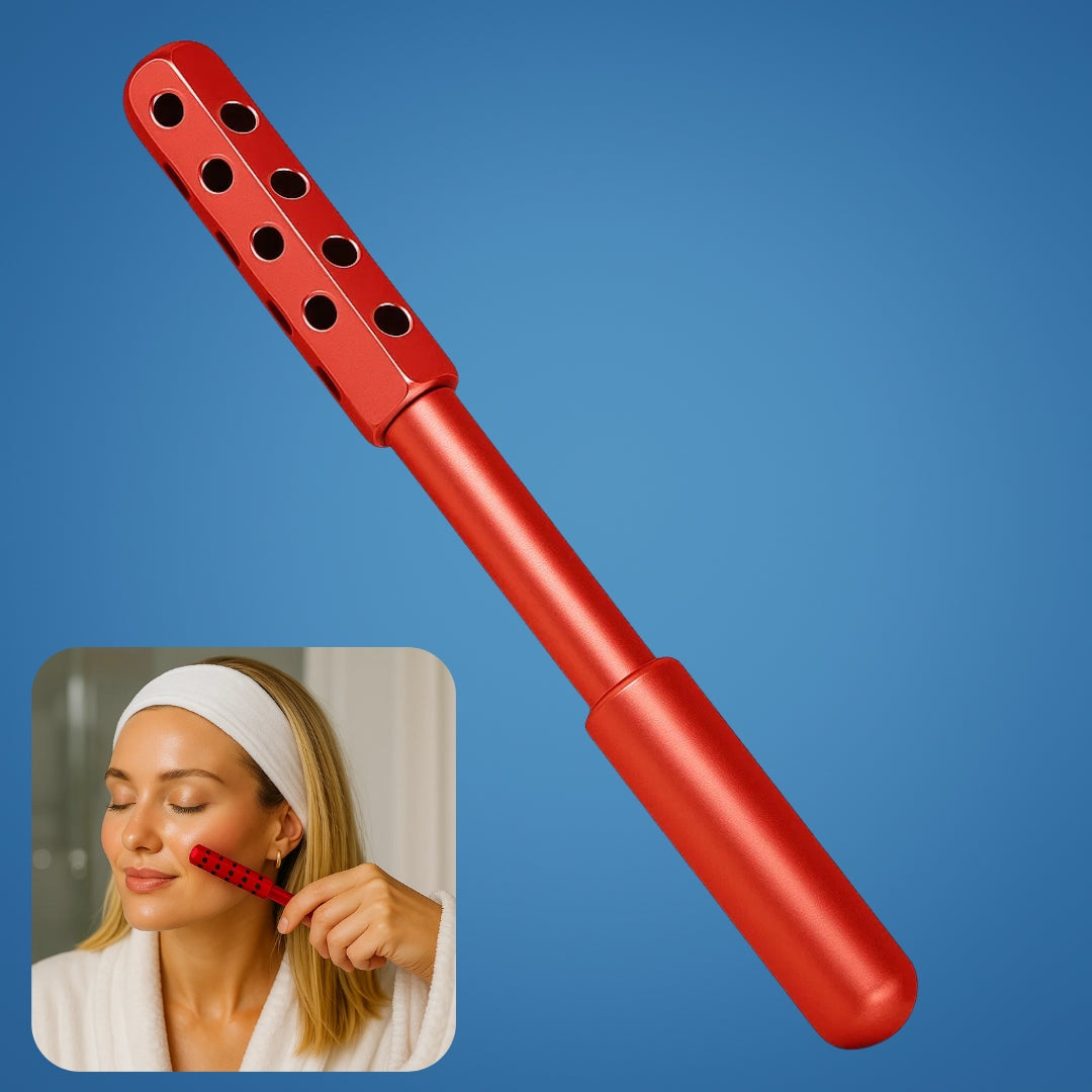 ContourEase | Face Roller Massager – Depuff & Lift Skin – Smooth Metal Cooling Design – Boost Circulation & Glow for Cheeks Neck Face