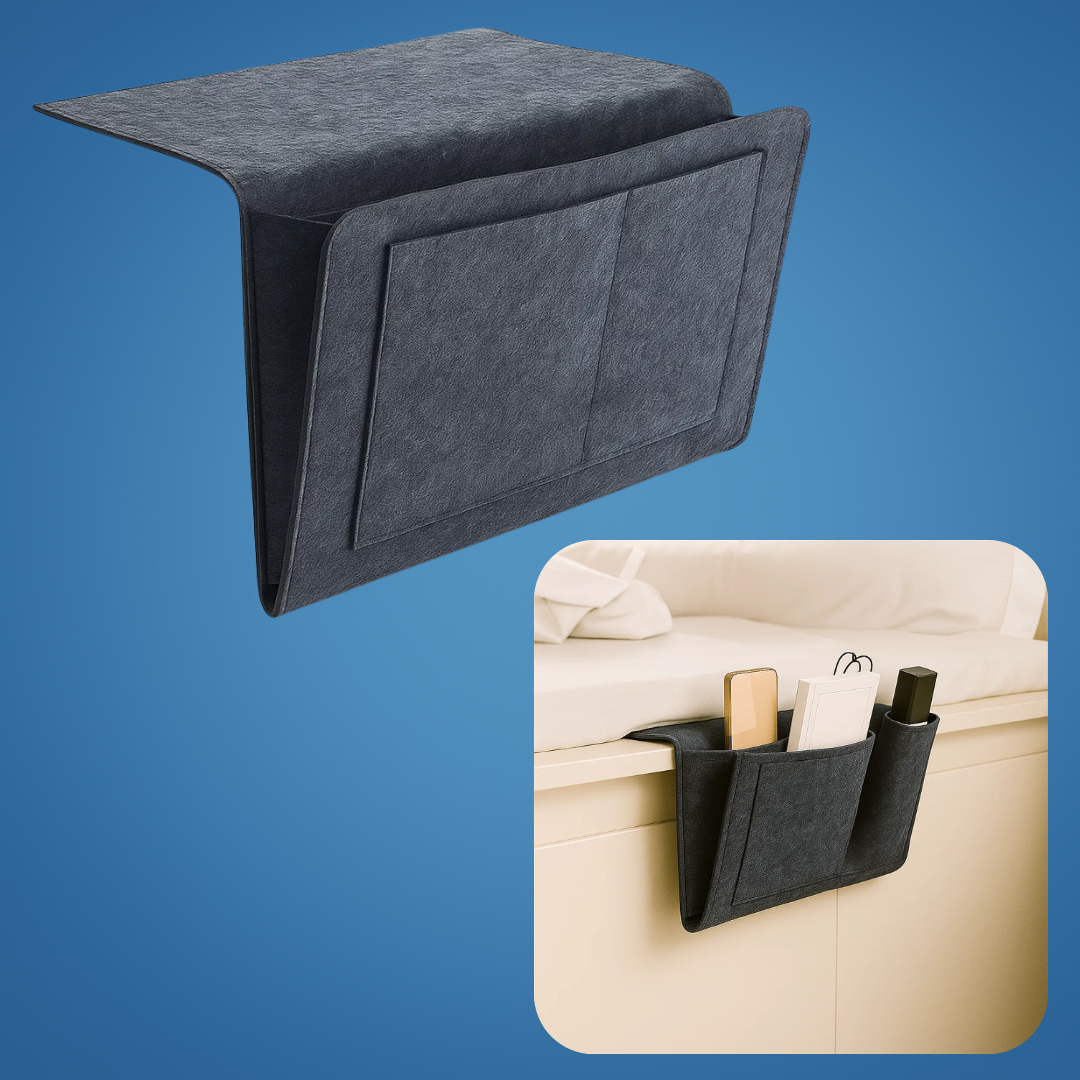 BedEase | Bedside Organiser Caddy – Essentials Within Reach – Thick Felt Durable Material – Save Space Stay Organised & Enjoy Nighttime Comfort