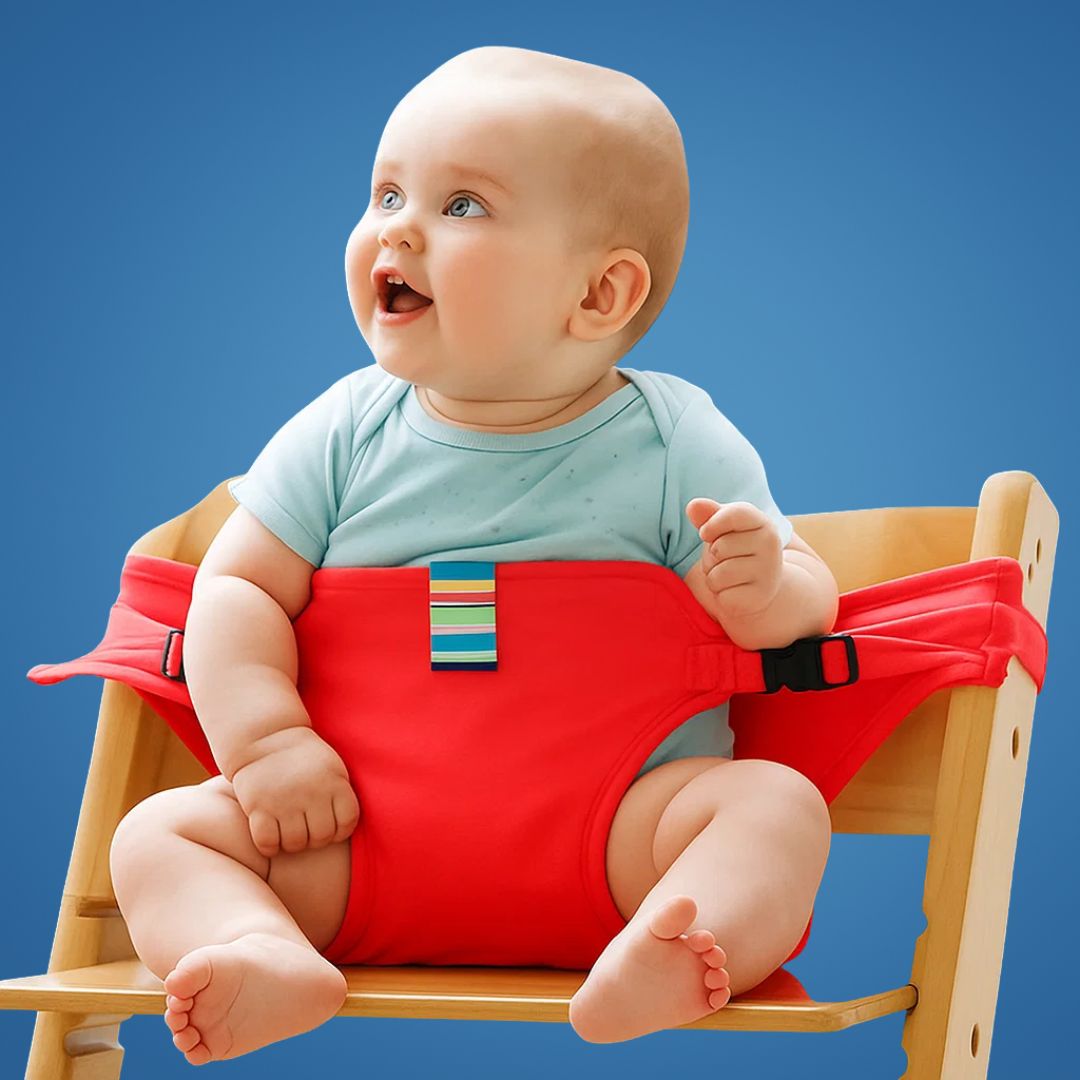 SeatGuard | Baby Chair Harness – Secure Adjustable Fit – Breathable Cotton Fabric – Portable Dining Safety Solution for Travelling Parents