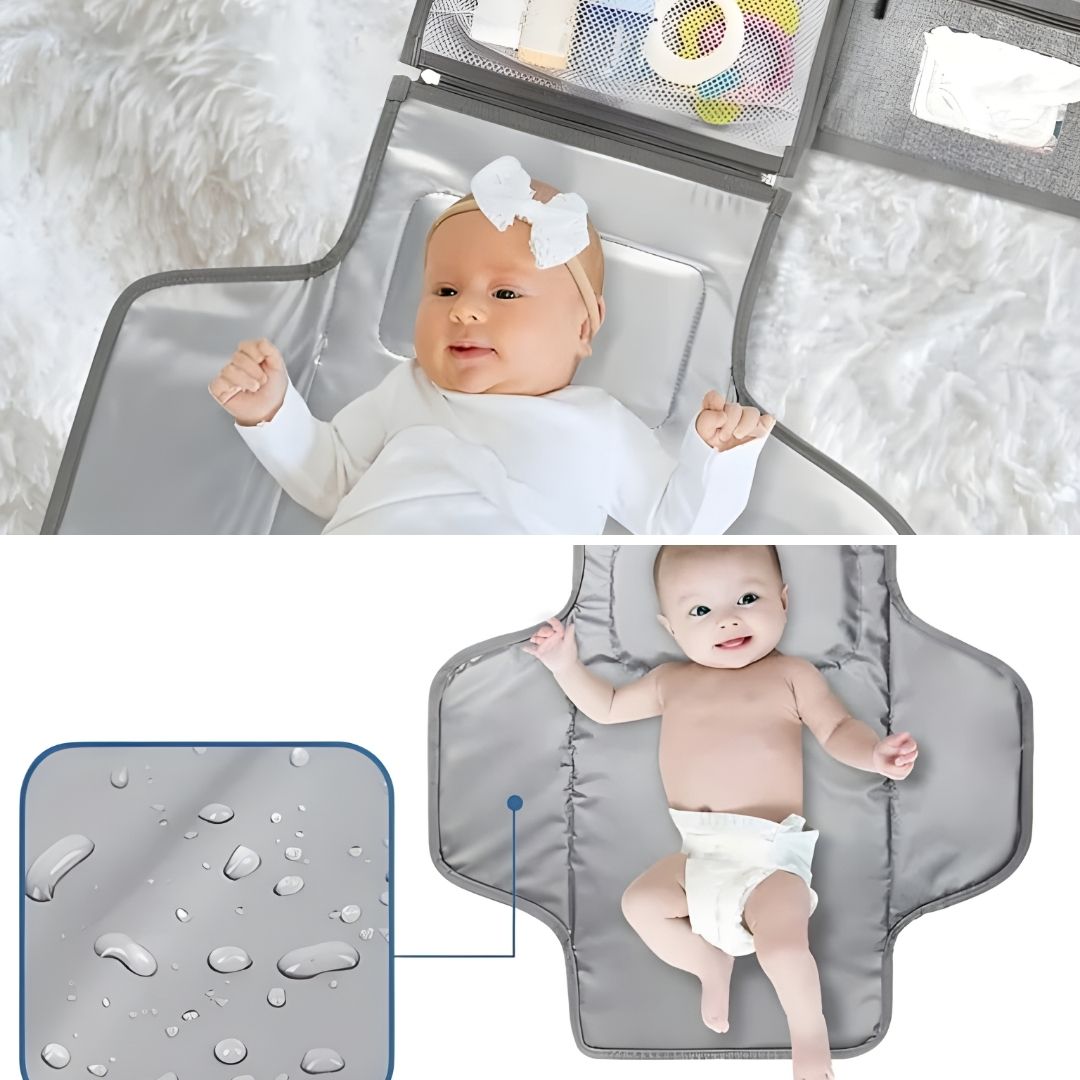 NappyEase | Portable Changing Mat – Waterproof – Foldable with Pockets – Easy Clean Comfort – Stress-Free Travel for Parents & Babies