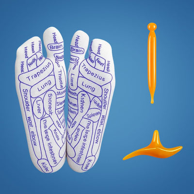 ReflexEase | Reflexology Socks – Printed Map & Tool – Breathable Split‑Toe Fabric – Home Stress Relief & Foot Fatigue Recovery