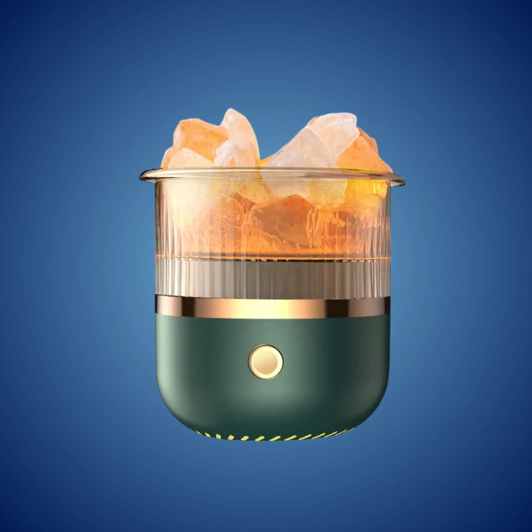 SereniGlow Crystal Salt Humidifier | USB Aroma Diffuser – Night Light & Air Purifier – For Relaxation, Stress Relief & Improved Air Quality