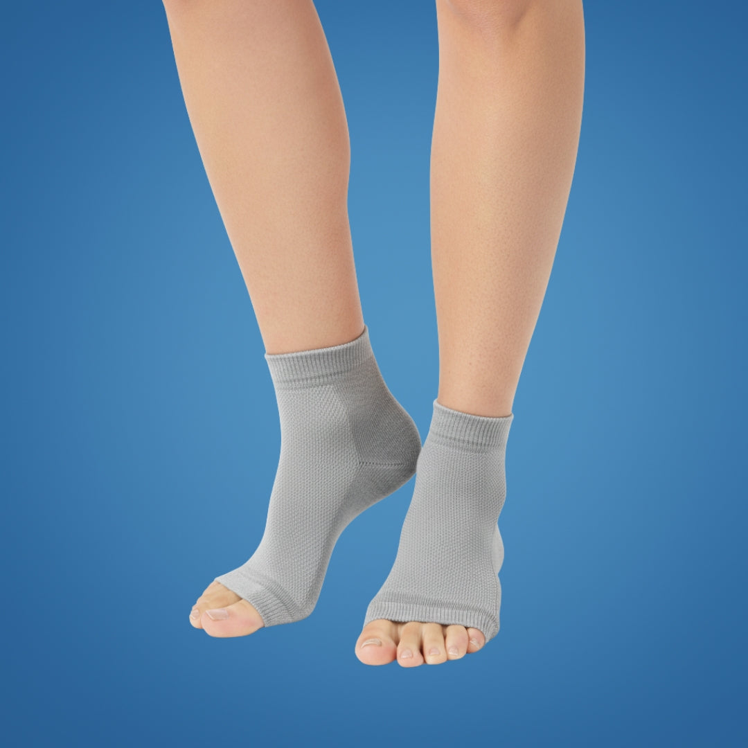 HeelEase | Gel Heel Repair Socks – Moisturising Gel Lining – Cushioned Open-Toe – Softens Cracked Heels Overnight – For Foot Relief Comfort