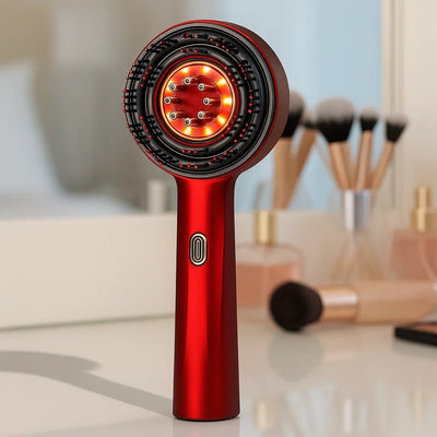 RootRevive | Hair Growth Scalp Massage Brush – Red-Light Therapy – Rechargeable Hand-Held – Boosts Density for Thinning Hair – ThickerGrowth