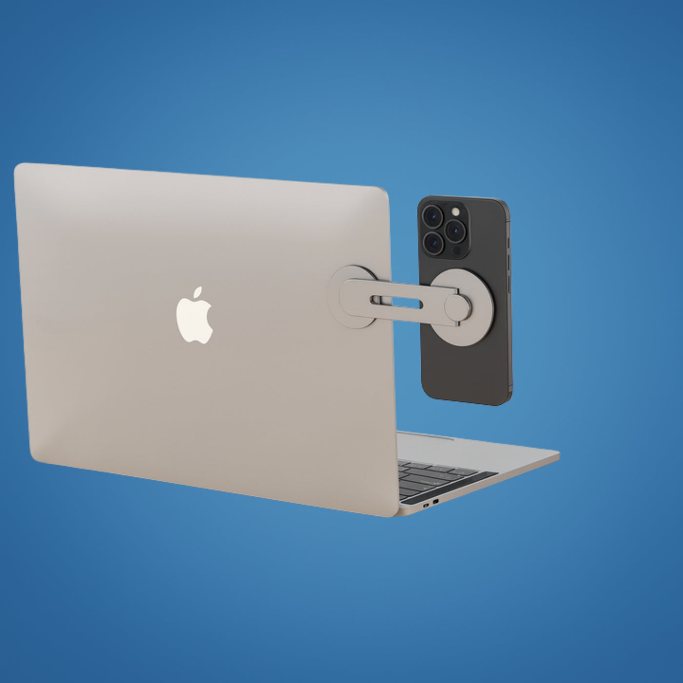 MagnaHold | Laptop Phone Mount – Magnetic Grip – 360° Adjustable Arm – Secure Hands-Free Viewing at Desk