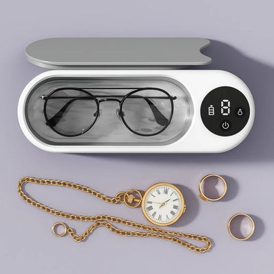 PureWave | Ultrasonic Cleaner – USB Rechargeable – 450 ML Tank – Deep Clean Removes Dirt Safely – For Glasses Jewellery Dentures at Home