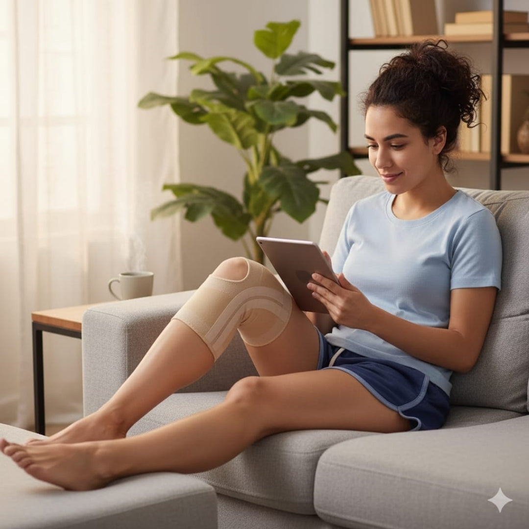FlexiRelief | Knee Support Sleeve – Pain Relief & Swelling Reduction – Highly Elastic Breathable Non-Slip – Active Recovery & Exercise