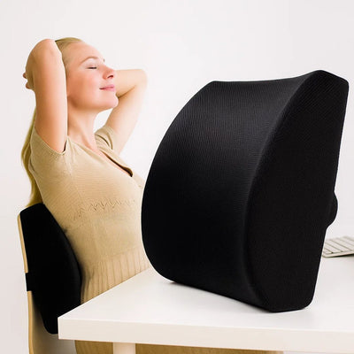 DriveEase | Car Lumbar Support Cushion – Memory Foam Relief – Breathable Mesh – Ideal for Commute & Long Drives