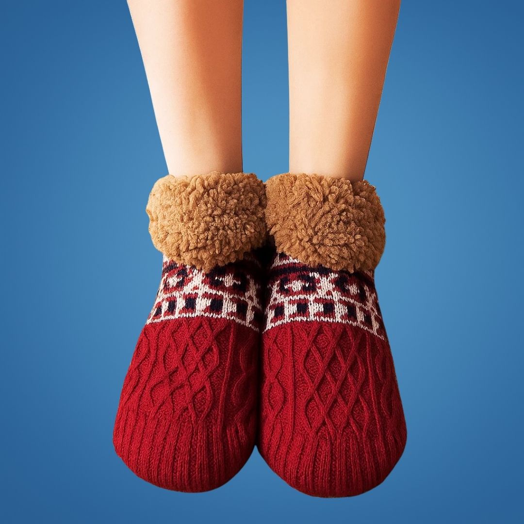 CosyNest | Thermal Slipper Socks – Fleece Lined – Non-Slip Grip – Stay Warm and Steady – Ultimate Comfort and Safety for Cold Floors