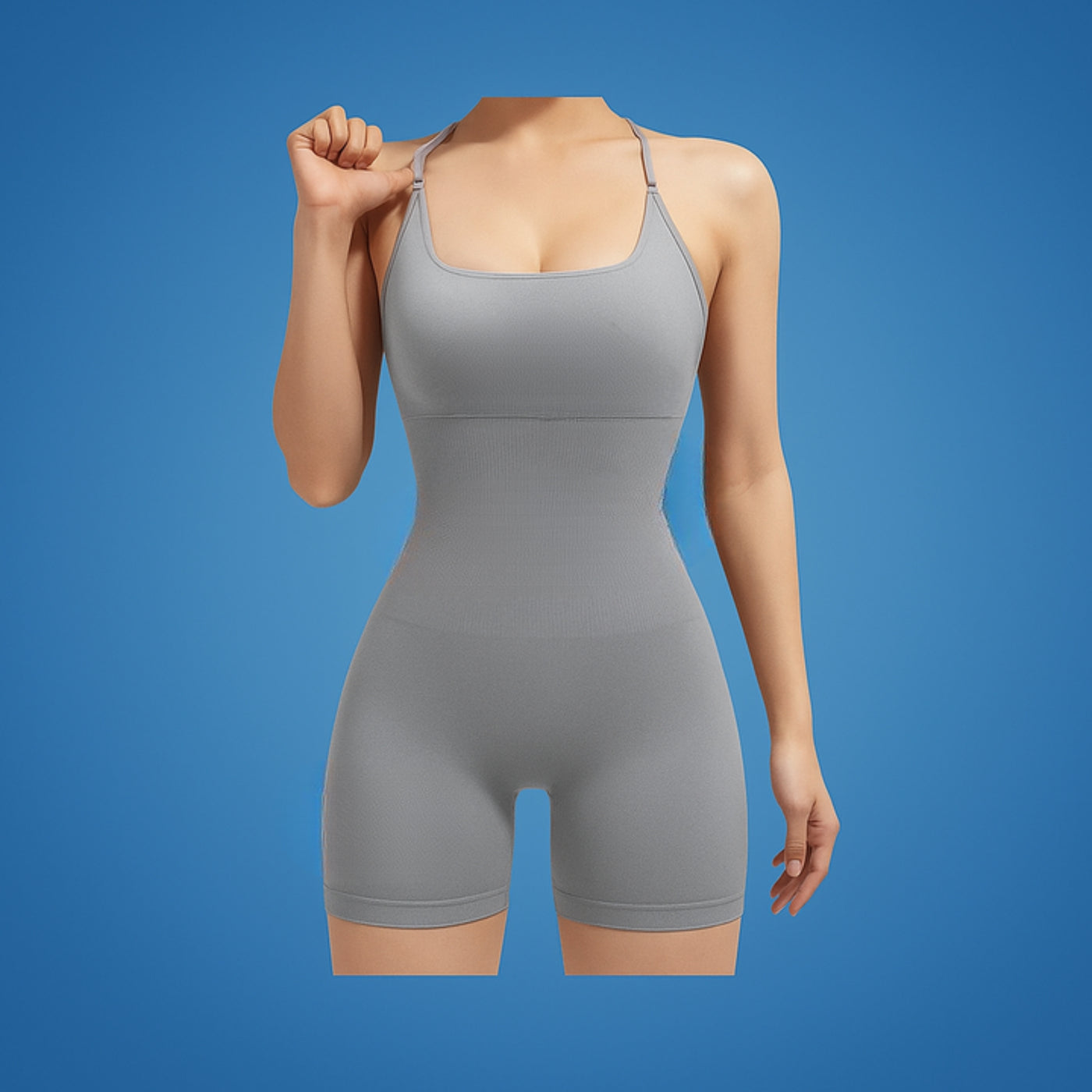 FlexCurve | Women’s Backless Workout Jumpsuit – Breathable Stretch Fabric – Flattering Fit for Gym & Yoga