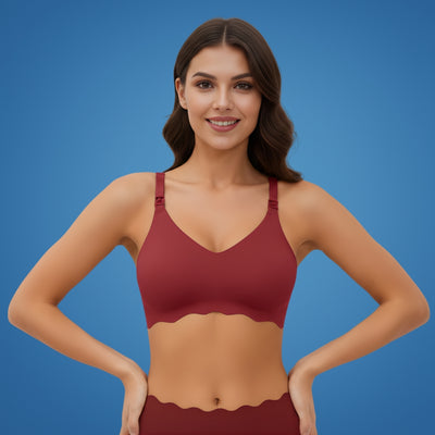 MumEase | Wireless Nursing Bra – One-Hand Snap Access – Ultra-Thin Breathable Support – All-Day Comfort for Breastfeeding Mums