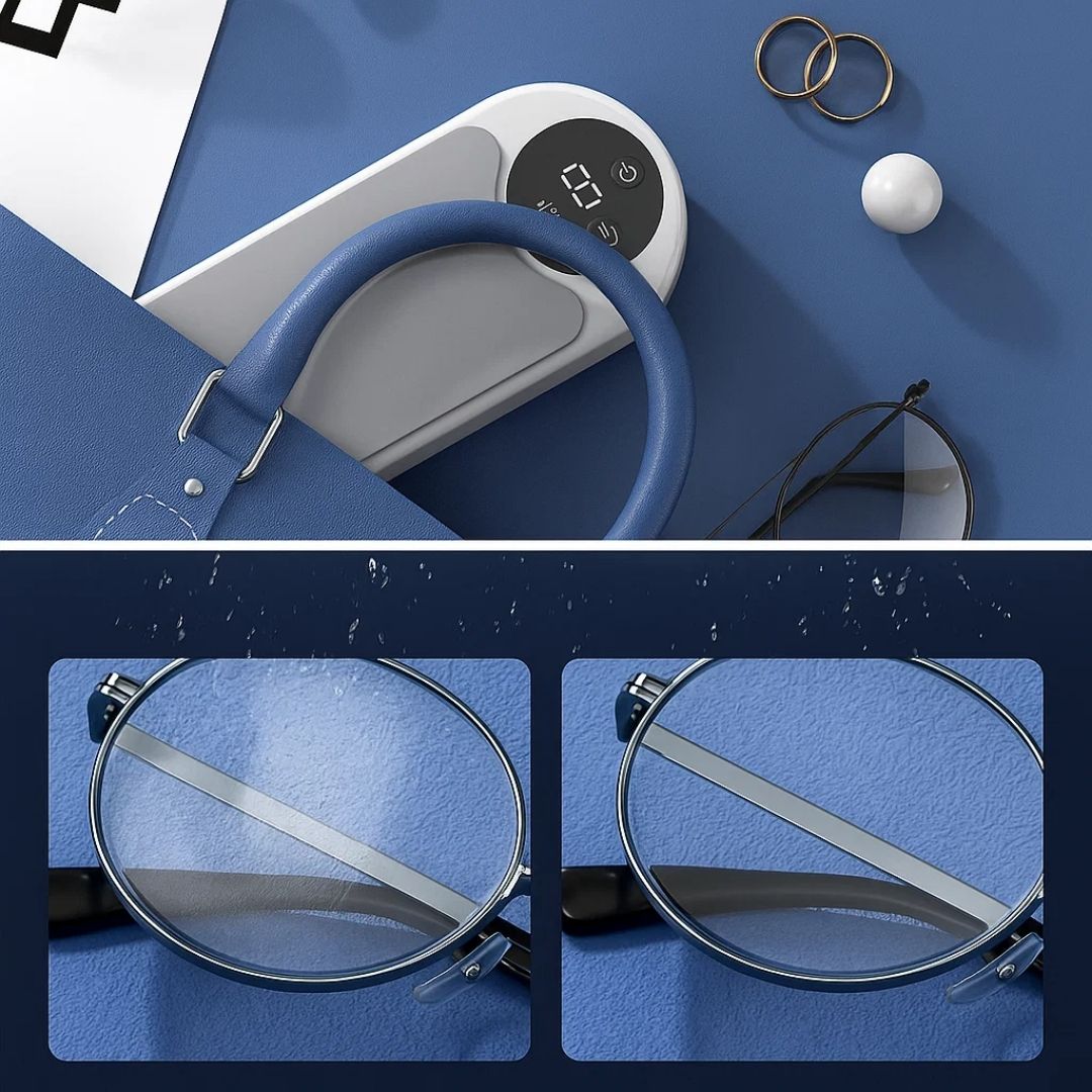 PureWave | Ultrasonic Cleaner – USB Rechargeable – 450 ML Tank – Deep Clean Removes Dirt Safely – For Glasses Jewellery Dentures at Home