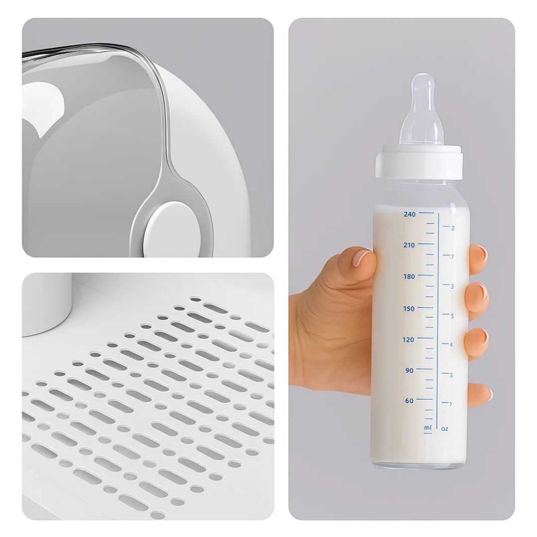 DryaCare | Baby Bottle Drying Rack – High Capacity Holds Many Bottles – Dust-Cover Lid – Hygienic Fast Drying Keeps Bottles Germ-Free