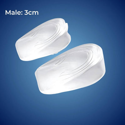 LiftComfort Silicone Gel Heel Lifting Inserts | Height Increase - Pain Relief for Plantar Fasciitis - Shock Absorption - Better Posture