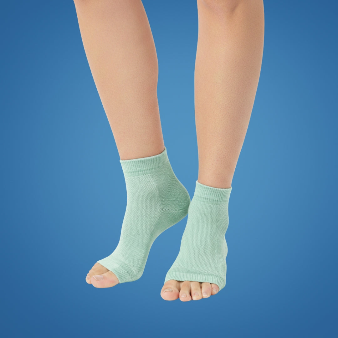 HeelEase | Gel Heel Repair Socks – Moisturising Gel Lining – Cushioned Open-Toe – Softens Cracked Heels Overnight – For Foot Relief Comfort