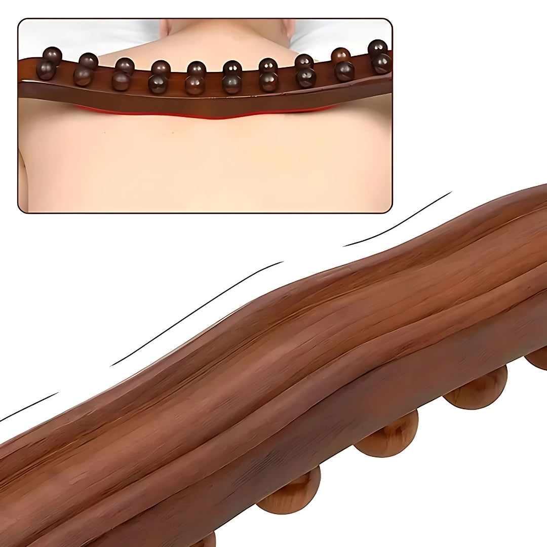 Flexirelief | Gua-Sha Massage Stick – Muscle Tension Relief – Natural Wood – Portable Wellness Tool – Circulation Boost – Deep Relaxation