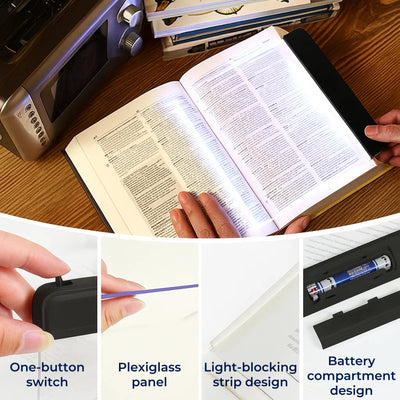 PageGlow | Flat LED Book Light – Glare‑Free Full‑Page Illumination – Slim Portable Design – Eye‑Care for Travellers & Bedtime Readers